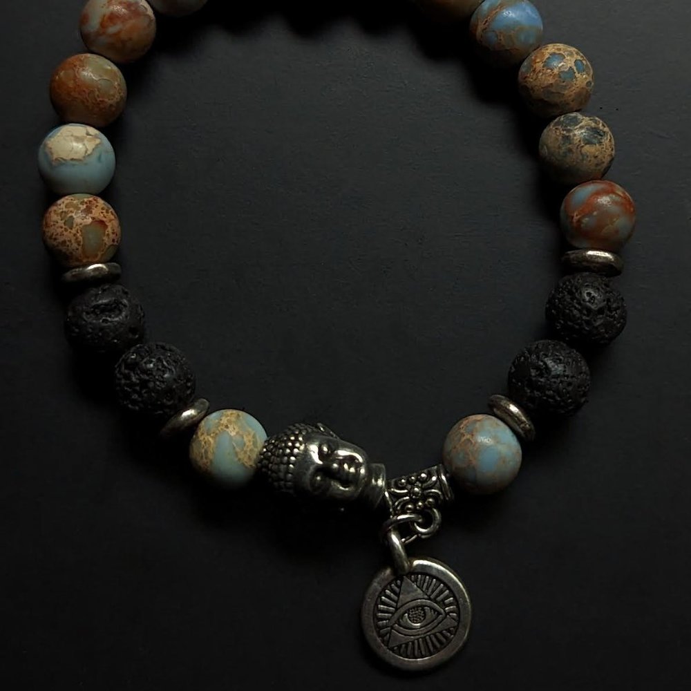 NEW Buddha Beads- Agate, Lava Stones